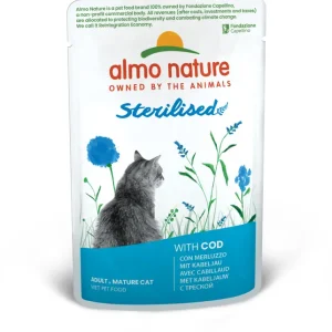 Angebot Sparpaket 6 x 70 g Almo Nature Holistic Sterilised mit Kabeljau Katzen Nassfutter